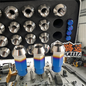 Écrous de moyeu en alliage de titane polis M12*1.25/1.5*48mm longs GR5 Classe 10.9, vis de moyeu modifiées pour l'automobile, écrous de capuchon de roue - Product Image 2