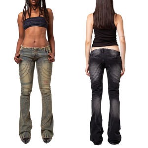 Celana <span class=keywords><strong>Jeans</strong></span> Denim Wanita Model Boot-cut Seksi Pendek Xxx, Celana <span class=keywords><strong>Jeans</strong></span> Denim Vintage Biru Bekas Pinggang Rendah untuk Wanita - Product Image 1