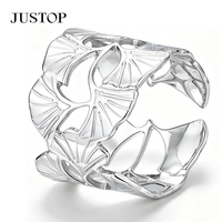 Bague JUSTOP en argent plaqué 925 avec coquille d'ormeau, sertissage carré géométrique, bijou tendance unisexe, pour un usage quotidien