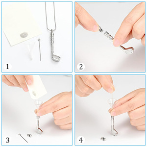Collier pendentif urne funéraire en acier inoxydable en forme de club de golf, avec kit de remplissage, cadeau souvenir - Product Image 3