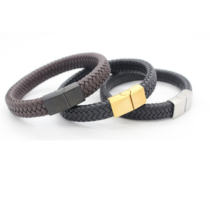 <span class=keywords><strong>Bracelet</strong></span> magnétique <span class=keywords><strong>en</strong></span> acier inoxydable pour <span class=keywords><strong>homme</strong></span>, bijoux de <span class=keywords><strong>luxe</strong></span>, <span class=keywords><strong>bracelet</strong></span> <span class=keywords><strong>en</strong></span> <span class=keywords><strong>cuir</strong></span> tressé personnalisé - Product Image 3