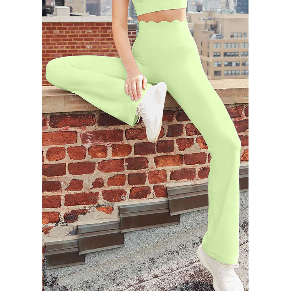 legging évasé vert citron