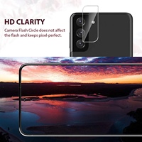 Protection d'objectif d'appareil photo en verre trempé ultra-fin HD de qualité AAA 9H pour S21/S21+/S21 Ultra, résistant aux rayures