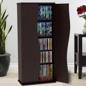 Livre Armoire De Rangement Élégant Multimédia Armoire De Rangement Tient 198 <span class=keywords><strong>Cd</strong></span> 88 <span class=keywords><strong>Dvd</strong></span> ou 108 Blu-ray 4 Réglable <span class=keywords><strong>et</strong></span> 2 Tablettes Fixes - Product Image 1