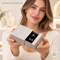 Boîte d'emballage pour bijoux écologique personnalisée avec logo pour bagues, boucles d'oreilles, colliers et présentoir de vente au détail minimaliste pour boutiques
