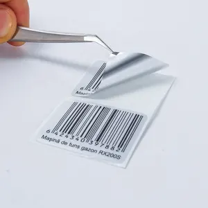 Etiqueta qr código gravado personalizado, etiqueta qr código adesivos matte prata laminação laser etiqueta de código