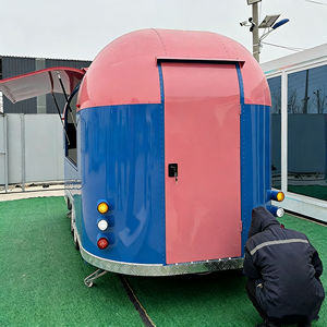 Chariot de vente ambulante en acier inoxydable à 4 roues pour la crème glacée, la restauration rapide, la nourriture en plein air, finition miroir, oxyde d'aluminium - Product Image 2