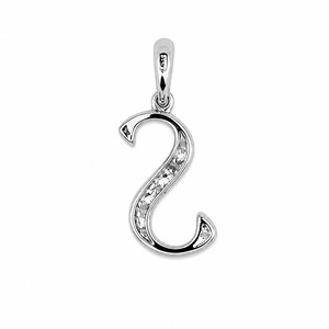 18K Gold Diamond <b>Initial</b> Pendant 0.25ct 16 Stones 0.81g Letter S Shape Fine Jewelry Collection - Product Image 2