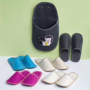 Chaussons en <span class=keywords><strong>feutre</strong></span> d'hôtel bon marché d'usine pour spa, voyage, maison - Product Image 6