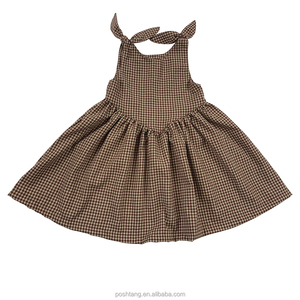 Vêtements <span class=keywords><strong>d</strong></span>'<span class=keywords><strong>été</strong></span> personnalisés pour <span class=keywords><strong>petite</strong></span> fille <span class=keywords><strong>Robe</strong></span> <span class=keywords><strong>à</strong></span> carreaux en coton et lin avec doublure en viscose <span class=keywords><strong>Robe</strong></span> sans manches nouée <span class=keywords><strong>à</strong></span> <span class=keywords><strong>bretelles</strong></span> - Product Image 1