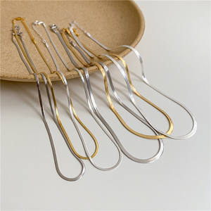 S925 Pure <b>Silver</b> Woven <b>Necklace</b> <b>Simple</b> Elegant Niche Design Light Luxury Medieval Vintage Hollow Plain Fashionable Sweater Chain - Product Image 2