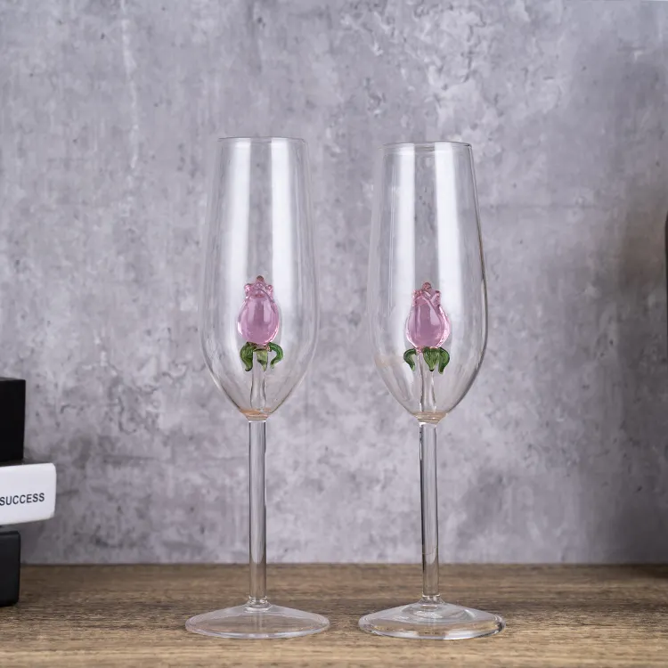 Wholesale High Quality Lead Free Champagne Flutes Goblet Wine Glasses Goblets