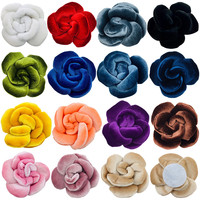 Broche en tissu de 8 cm, grande rose camélia, pour vêtements, chapeaux, sacs, chaussures, accessoires de décoration artisanale DIY