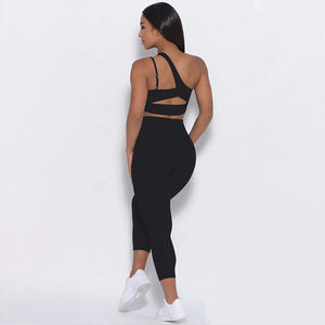 Trajes de Yoga de fitness de color sólido personalizados de secado rápido transpirable correr entrenamiento deportes ropa de yoga - Product Image 3