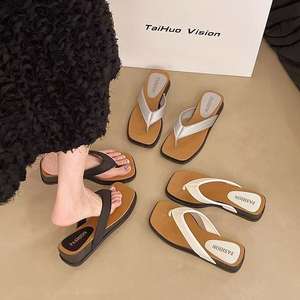 Sandalias de Verano Estilo Playa, Moda Americana, Multifuncionales, con Suela Gruesa Acolchada y Punta Abierta para Mujer, Hechas con Materiales Cómodos - Product Image 5