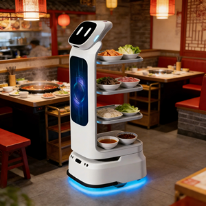 Robot de livraison de <span class=keywords><strong>restaurant</strong></span> à intelligence artificielle (IA) – Robots AR à mouvement stable pour l'industrie de la restauration - Product Image 3