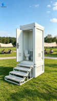 Toilettes mobiles préfabriquées monobloc avec équipements sanitaires complets, toilettes publiques portables, escalier, utilisation en villa, design moderne