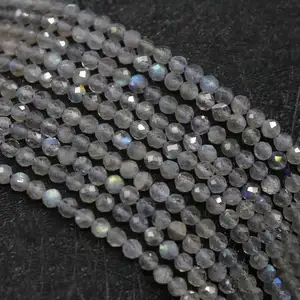Wholesale Faceted 3MM Natural Stone Beads Natural Gemstones labradorite Round Beads For Jewelry Making DIY Bracelet