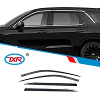 Injection automatique noir avec pare-soleil de porte en acier inoxydable TXR accessoires déflecteurs de voiture pour Hyundai PALISADE 2020-