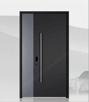 Portes d'entrée en aluminium moulé massif de marque Brilliant au design moderne, antivol, à ouverture battante, application extérieure, revêtement fluorocarboné