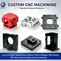 Boîtier de caméra industrielle sur mesure en aluminium 6061 6063 usiné CNC, finition sablée noire et anodisée, pour inspection par vision industrielle