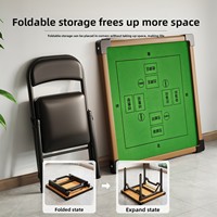 Mesa Cuadrada Plegable Multiusos - Madera Maciza y Terciopelo - Ecológica y Duradera para Comer, Jugar Ajedrez, Asar a la Leña - Pequeña para el Hogar