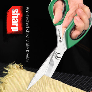 Laoa Poignée ABS bicolore Ciseaux de tailleur ménager Ciseaux en acier inoxydable faits à la main Élasticité réglable pour un cisaillement lisse - Product Image 2