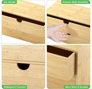 Desk Organizer with Drawers-Bamboo Wood Desktop Mail Organizer Storage <strong>Box</strong> Office Living Room Bathroom <strong>Vanity</strong> Dresser Top - Product Image 6