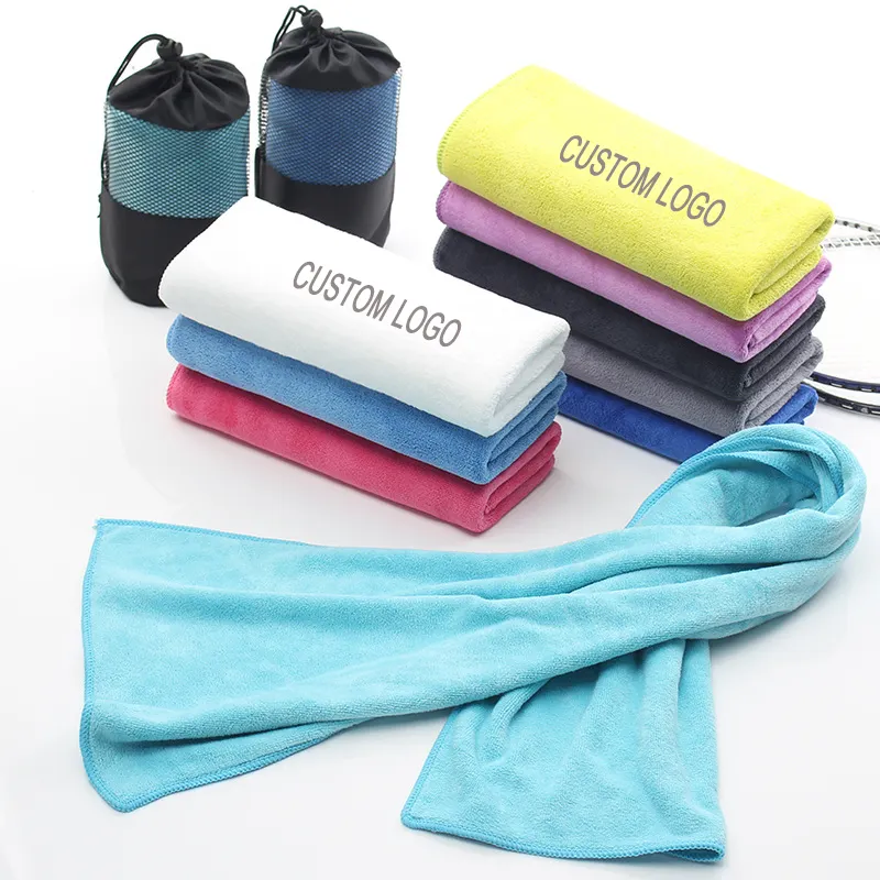 マイクロファイバータオルジムハンドタオルカスタムToallaDe Microfibra Para Gimnasio Microfibre Beach Yoga Fitness Cooling Sport Towels