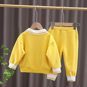 Ensemble de vêtements pour bébés garçons, sweat-shirt, polo pour tout-petits, coton biologique, ensemble pantalon deux pièces pour garçons, enfants - Product Image 4