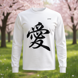 เสื้อยืดแขนยาวลายตัวอักษรจีน "ความรัก" - Product Image 4