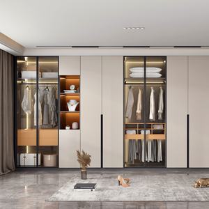 Organizador de armario de madera maciza moderno personalizado para comedor, vestidor, dormitorio, almacenamiento independiente, Guardarropa para el hogar, muebles - Product Image 1