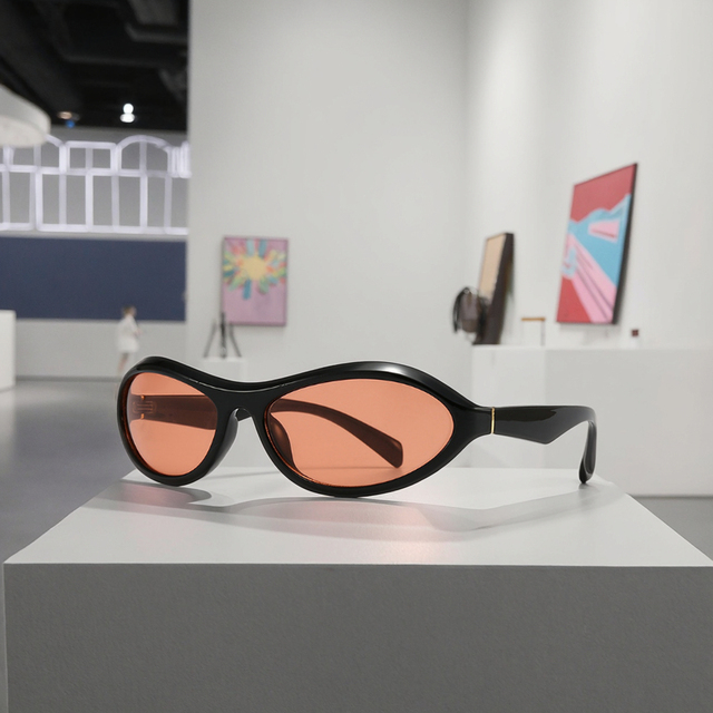 New Cross-border European and American Concept Polygonal Wraparound Futuristic Sunglasses Trend 181