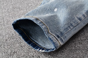 Design personalizzato Rock Revival Jeans da uomo vernice Spray Skinny svasata tye pantaloni di Jeans strappati e lavati per uomo 2023 - Product Image 6
