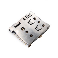 MUP 6 Pin pemegang kartu Sim Nano konektor Smt dorong H1.2 dengan Pin CD untuk pelacak GPS telepon diskon besar di India Turki Afrika
