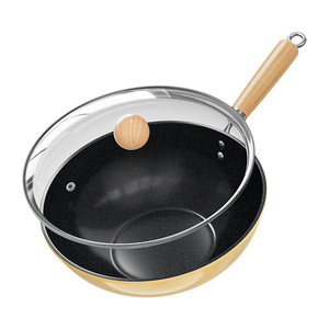 Ceramic Mini Wok 24Cm Non-Stick Lightweight Stir Fry Pan For Gas Induction Cooker Household Use - Product Image 1