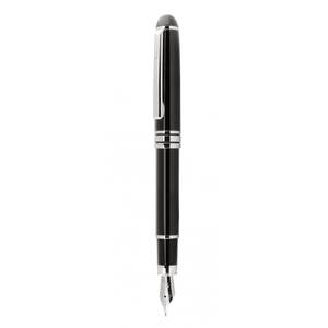 Pluma Estilográfica Negra con Punta Cromada de Acero Inoxidable de 13.5 mm y 0.5 mm de Ancho de Escritura, para Estudiantes de Finanzas, en Caja de Regalo - Product Image 1