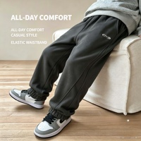 Pantalon de survêtement décontracté 35% coton 65% polyester 280 g/m² Taille élastique Coupe ample Printemps Automne Tailles 110-170