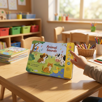 Buku Audio Bahasa Inggris OEM Kids Press-to-Play, Buku Papan Interaktif dengan Suara untuk Pembelajaran, Pendidikan Dini Usia 2-14