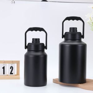 Bouteilles isothermes sous vide en acier inoxydable de 64 oz et 128 oz avec poignée et paille pour le sport - Product Image 4