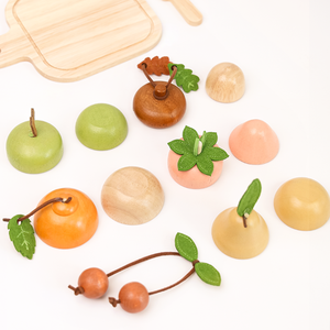 Jouets pour enfants <span class=keywords><strong>en</strong></span> gros : Ensemble de <span class=keywords><strong>cuisine</strong></span> <span class=keywords><strong>en</strong></span> <span class=keywords><strong>bois</strong></span> pour filles, jeu d'imitation éducatif pour bébés, jouet sensoriel de simulation de fruits à découper pour enfants - Product Image 4