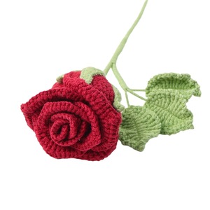 Bouquet di Rose Artificiali a Stelo Lungo Lavorate all'Uncinetto, Decorazione per Matrimoni, San Valentino <span class=keywords><strong>e</strong></span> Casa - Product Image 5