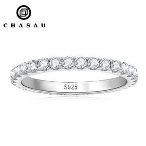 Anillos de Eternidad Completa de Moissanita de 2mm con Certificado en Plata de Ley 925, Joyería de Boda para Mujer - Product Image 1