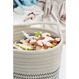 Panier suspendu en corde de coton, panier suspendu pour pot de fleurs, panier suspendu, panier tressé en paille et rotin pour plantes vertes, panier tressé à la main pour la maison - Product Image 4