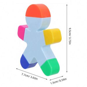 Stylo surligneur personnalisé en forme humaine, multicolore, fournitures de bureau, cadeau pour les salons professionnels - Product Image 2