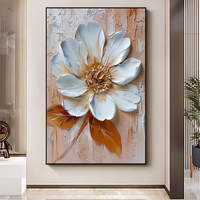 Impression personnalisée 3D Texture Fleur Abstrait Mur Art Moderne Peint À La Main Peintures À L'huile pour La Maison Bureau ou Hôtel Décor