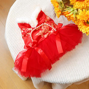 السنة الجديدة أحمر جودة عالية مريحة لطيف نمط البوليستر النمط الصيني فساتين القط لفصل الشتاء مع نمط الصلبة - Product Image 6