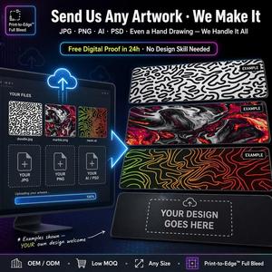 Custom Anime Cartoon Gaming Mouse Pad Rectangular Art Design Print-to-Edge Full Bleed <b>Scratch</b> Proof OEM ODM Stock Any Size - Product Image 1