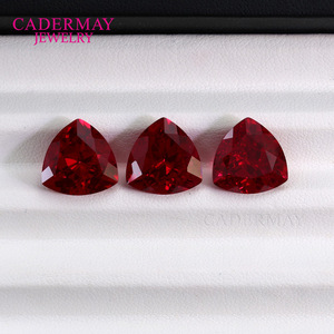 Cadermay Synthetic Ruby Loose Stone Triangle Pigeon Blood Red For Jewelry Making - Product Image 2