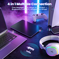 Auriculares Inalámbricos Attack Shark G800 BT 2.4G de Triple Modo con Iluminación RGB para Juegos de Computadora